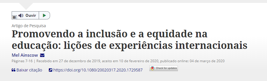 Promovendo a inclusão e a equidade na educação...
