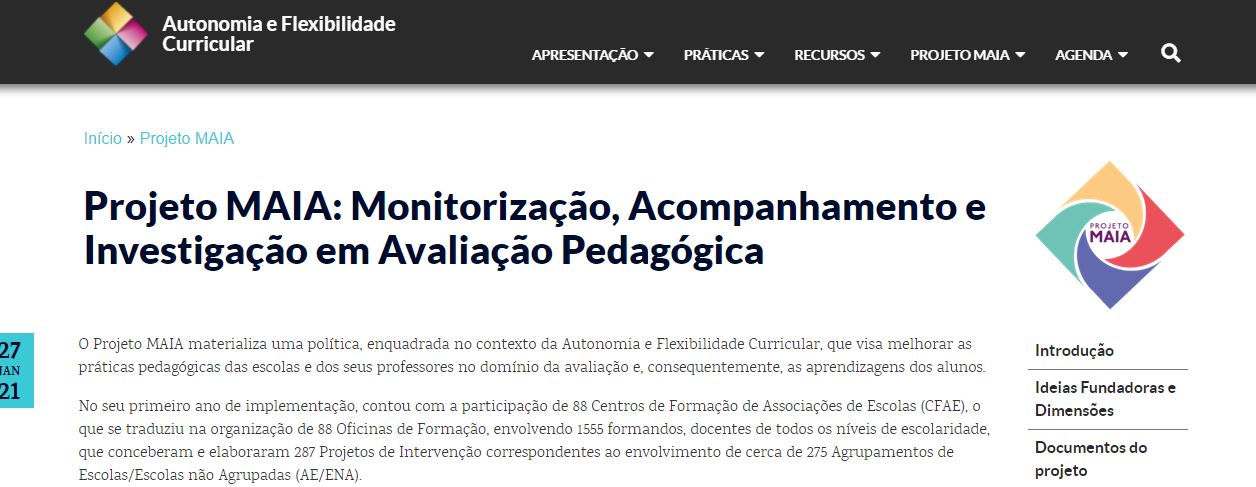 Projeto MAIA: Avaliação Pedagógica - DGE